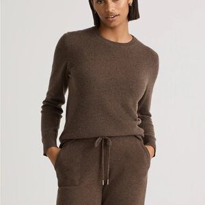 Quince Women’s XL Classic Brown Crewneck Magnolia Cashmere Sweater